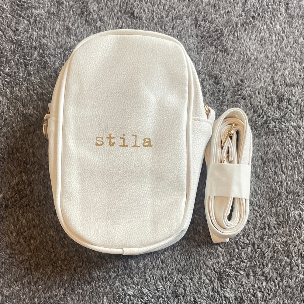 Stila Elegant Cream Crossbody Bag for Makeup